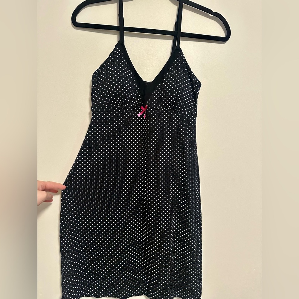 Adrienne Vittadini Black and White Polka Dot Top Y2K